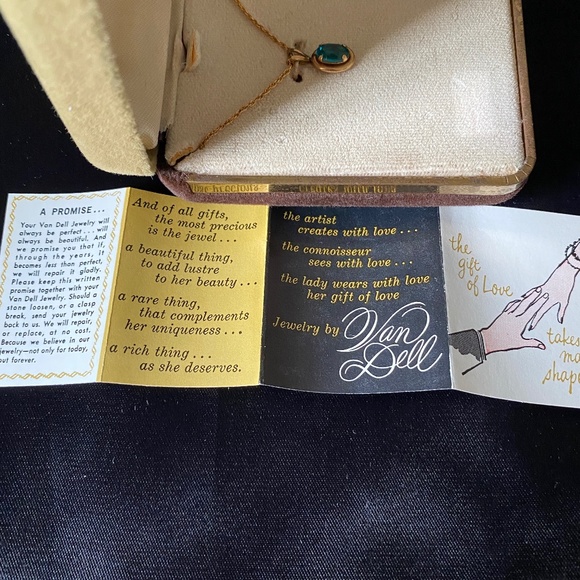 Van Dell I Blue Zircon 14KT Gold Overlay Necklace - Picture 14 of 16